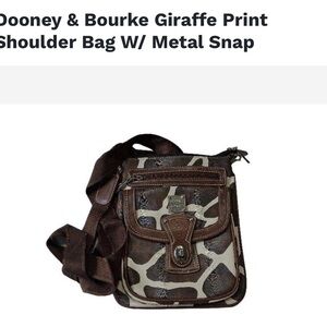 Dooney & Bourke Brown and Cream Giraffe Print Messenger Bag